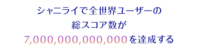 シャニライで全世界のユーザーの総スコア数が7,000,000,000,000を達成する